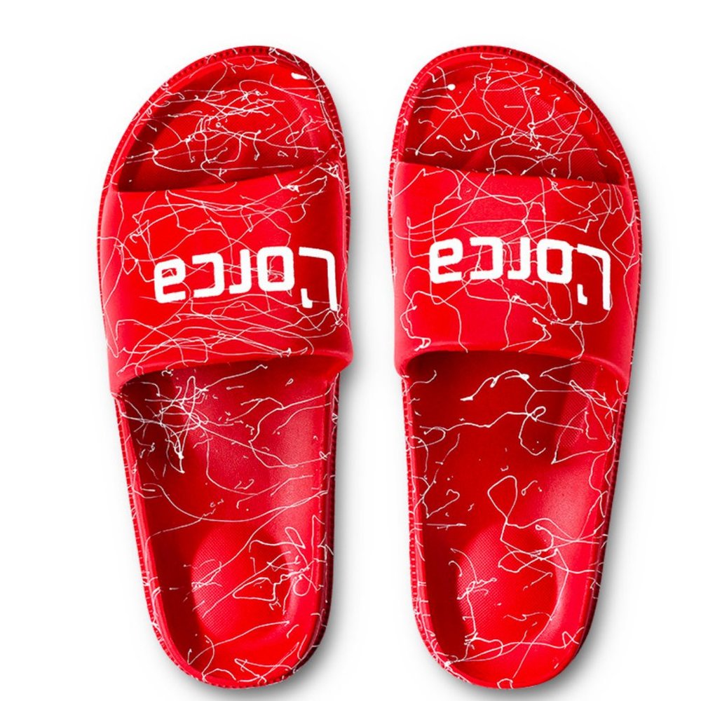 Graffiti Open-toe Slide Sandals
